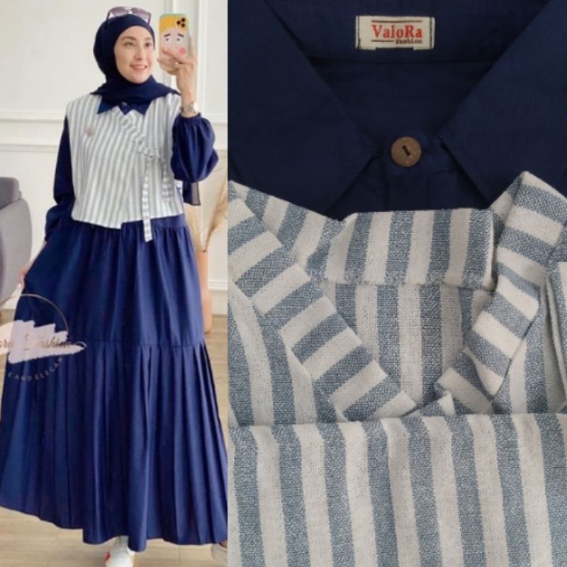 ~READY NAVY~ MIDI DRESS REMBULAN ORI BY VALORA GAGIL