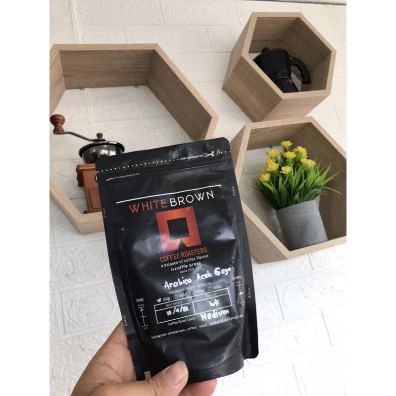 

Wholebean (biji) Arabica Aceh Gayo 100g medium Roasted