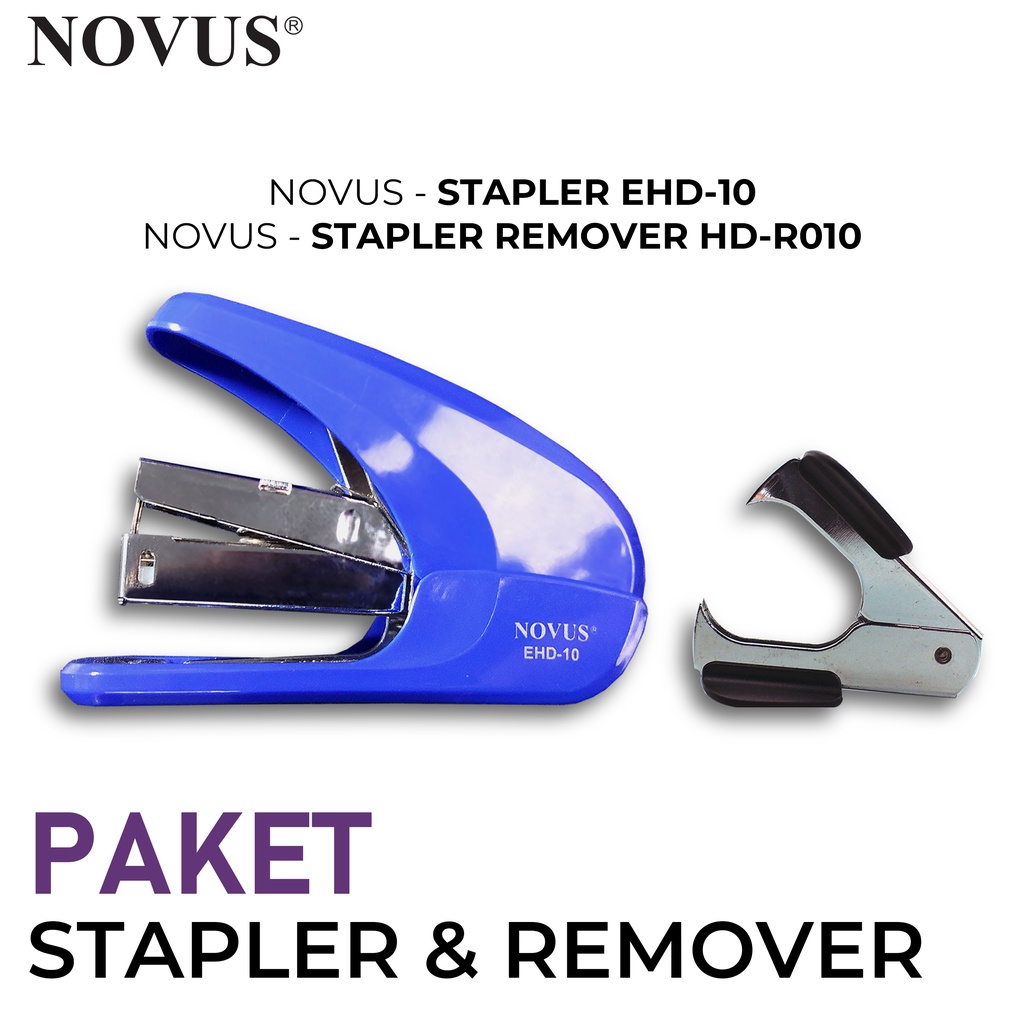 Paket Stapler Novus EHD-10 dan Pencabut Staples Remover HD-R010
