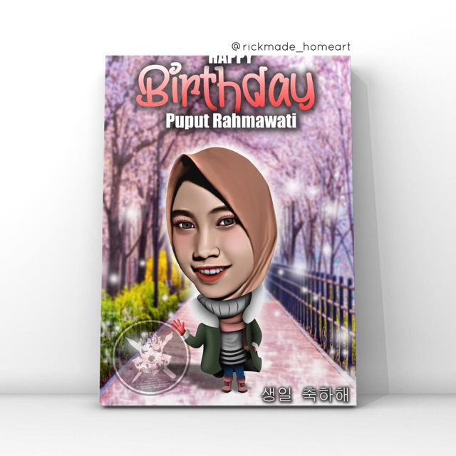 

Kado Karikatur 3D (Single) + Figura