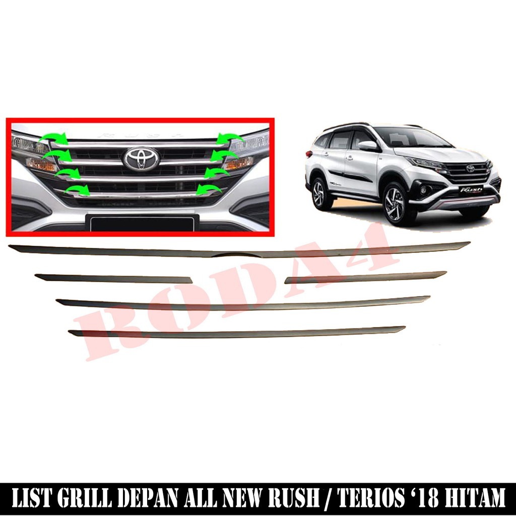 List Grill Depan All New Rush - Terios 2018 Hitam