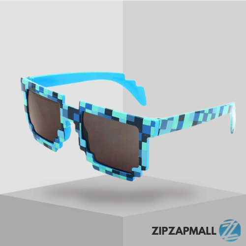 Kacamata Anak Perempuan Anak Laki Laki Kecil Lucu Gaya Keren Anti Radiasi UV Pixel Minecraft Mosaics