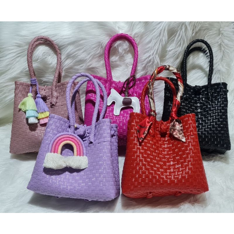 (TANPA ACCESORIES) READY Short Handle Size S Tas Jali Tas Jaly Tas Anyaman Premium Tas Plastik Kresek Gemes Termurah