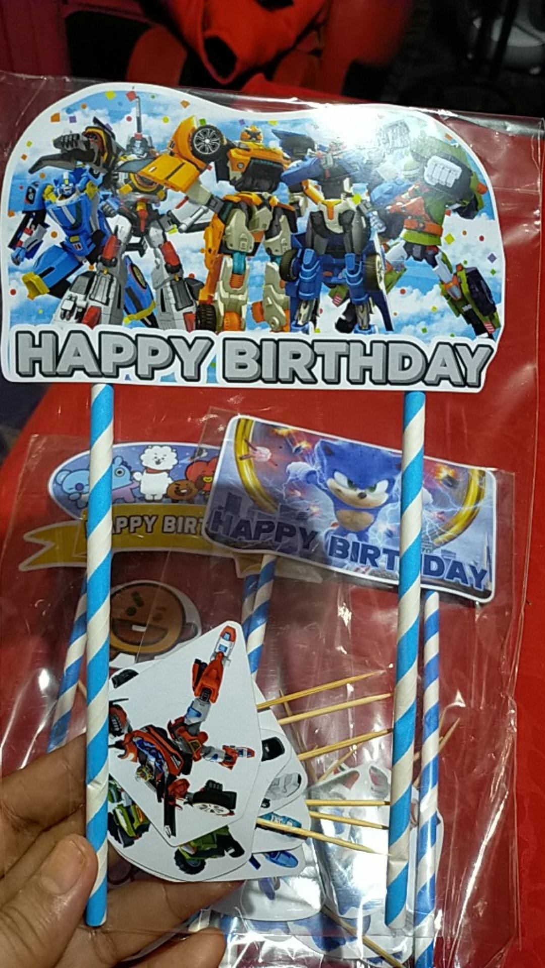 Hiasan Kue Cake Topper Birthday C1 Tobot Isi 7