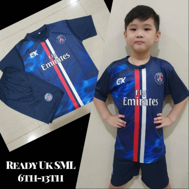Setelan bola anak/Baju bola anak/kaos bola murah/PSG navy/Ready Size SML