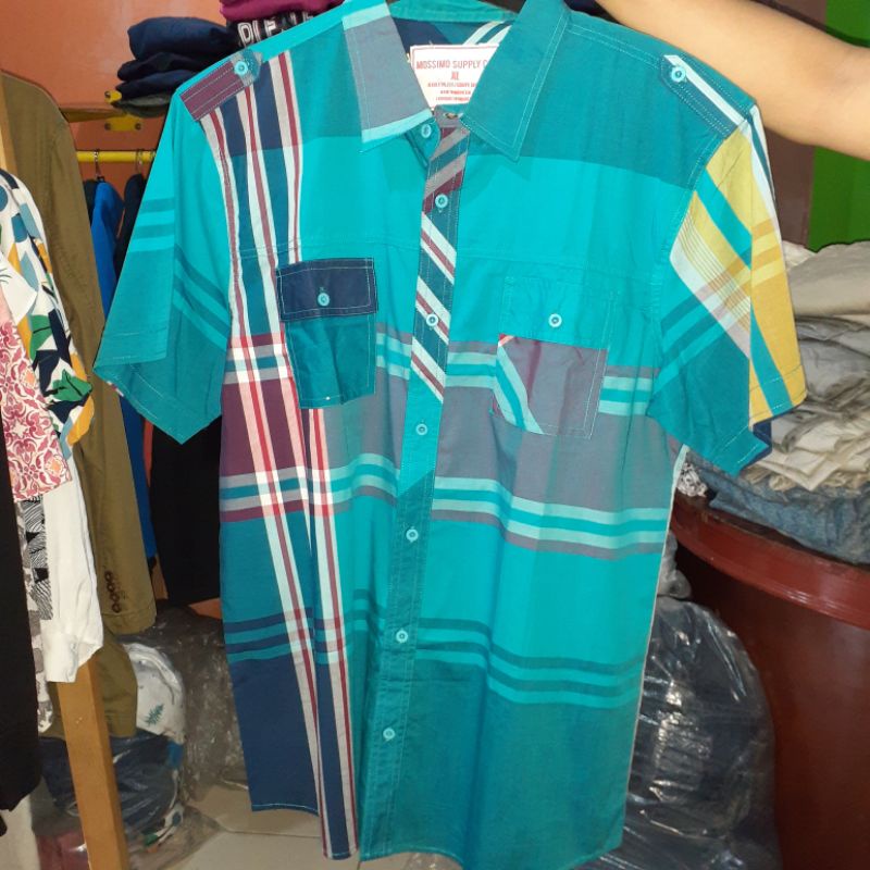 kemeja cowo mossimo kotak kotak biru