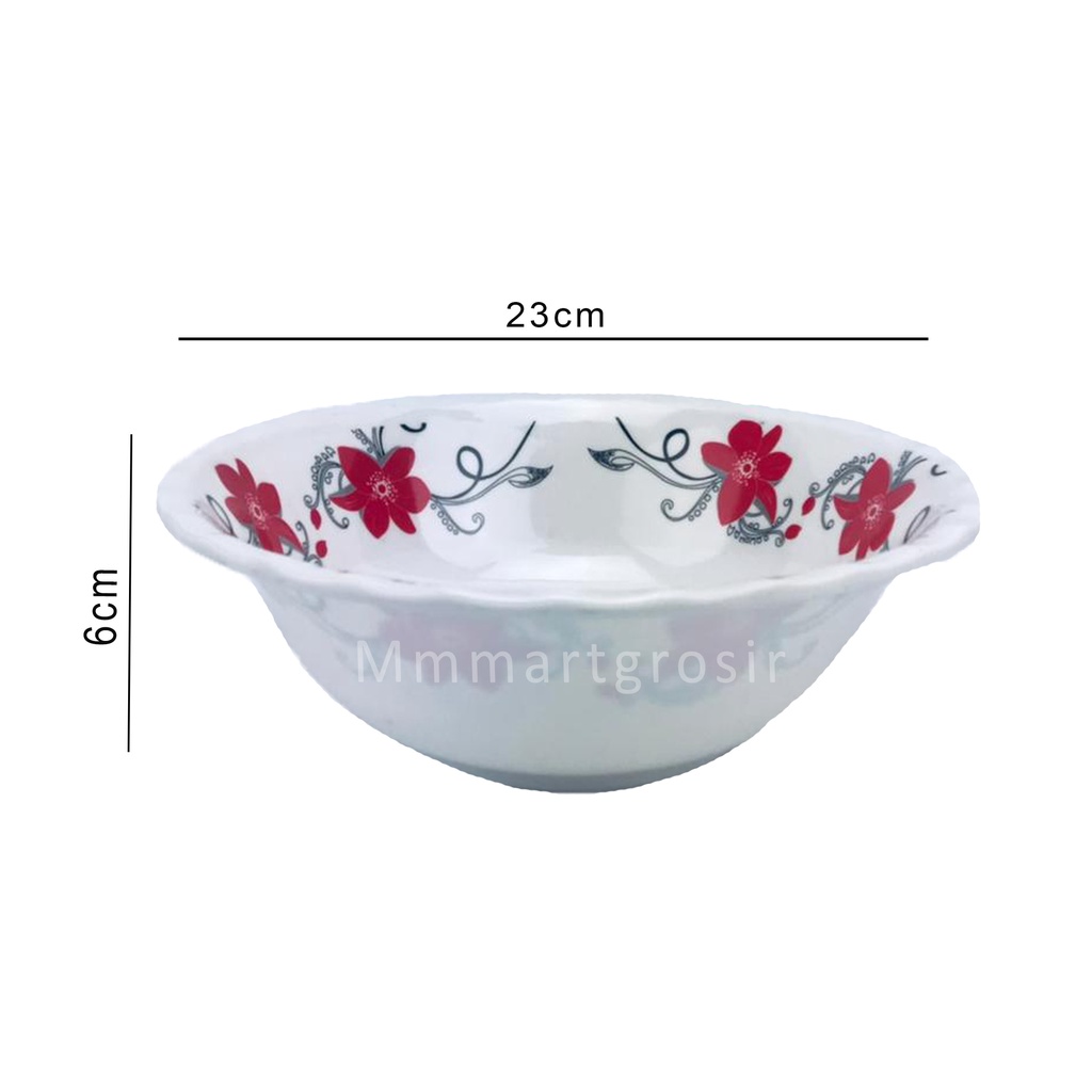 Mangkok Melamine / Mangkok Hugi / Mangkok Motif Bunga / Uk.23cm