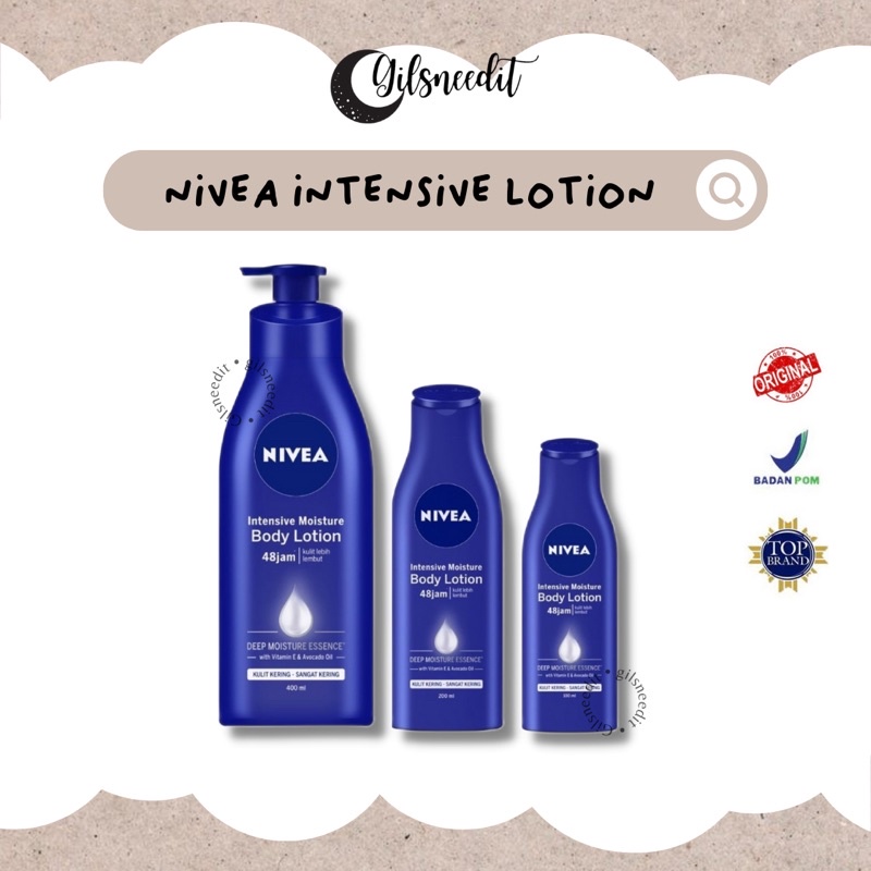 Nivea Intense Moisture Lotion•Body Lotion•Lotion Nivea•Pelembab Nivea•Lotion Nivea Biru•Innisfree
