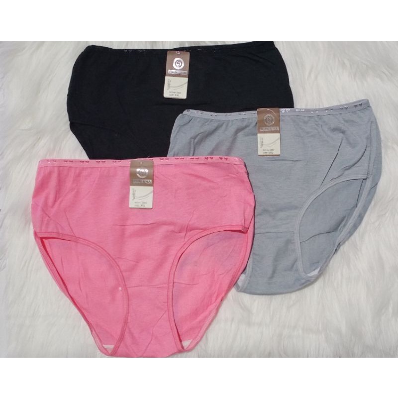 {6pcs} CD Wanita Import Sampai Ukuran Jumbo/ CD Undies  Celana Dalam Wanita Runsha Polos