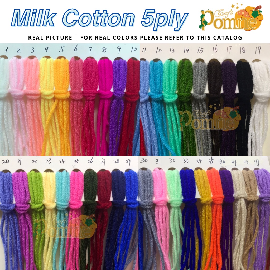 NEW!! MURAH MERIAH (46-92) BENANG RAJUT KATUN SUSU MILK COTTON 5 PLY CHUNKY MERK SAPI MADE IN CHINA PART 2