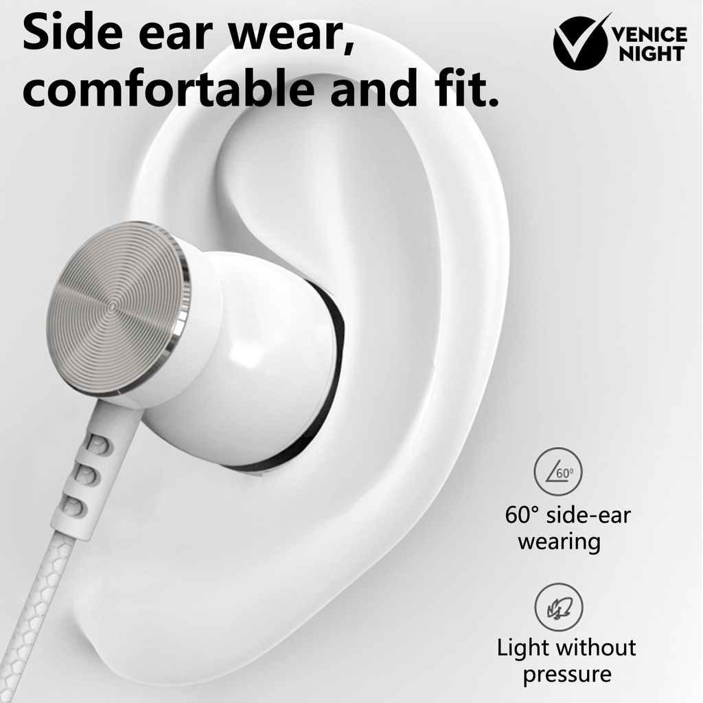 (VNEP) (Berkabel) Earphone In ear HiFi Noise Reduction Ergonomis Dengan Kabel Kontrol Volume 3.5mm