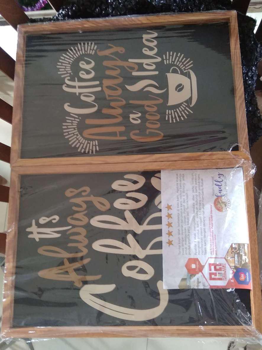 Hiasan Dinding / Wall Decor / Pictbox / Typographi / Tema Kopi Ukuran Sedang