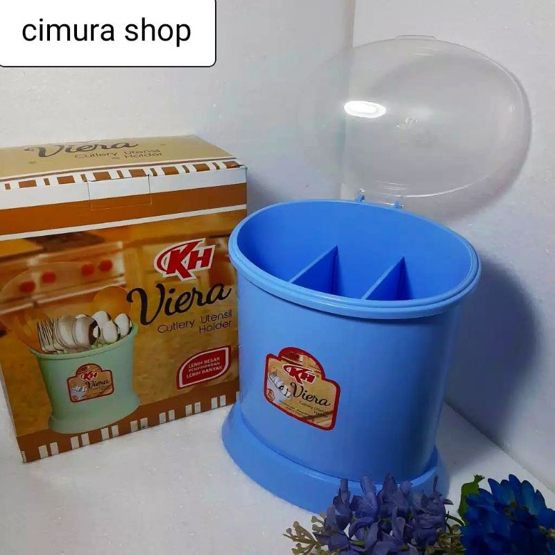 Tempat sendok/tempat sendok garpu/tempatsendokviera/tempat sendok garpu pakai tutup