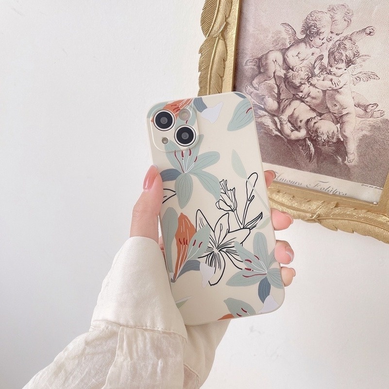 Soft Case Silikon TPU Desain Bunga Untuk iPhone 14 11 12 13 Pro Max Xr X Xs Max Se 2020 7P 8P iPhone 7 8 6 6s Plus Fashion Flower Precision Hole Soft TPU Phone Case