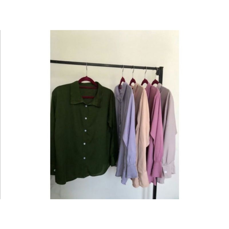 Kemeja Polos Wanita Rayon Premium-1