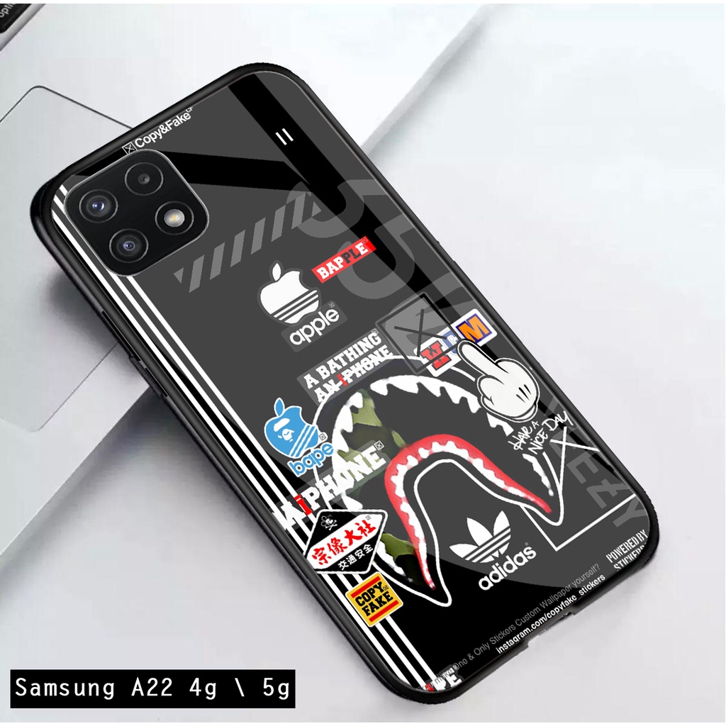 (SC16) Softcase Glass Kaca Samsung A22 4G - Kesing Hp - Softcase Glass Hp Samsung A22 4G - Softcase 