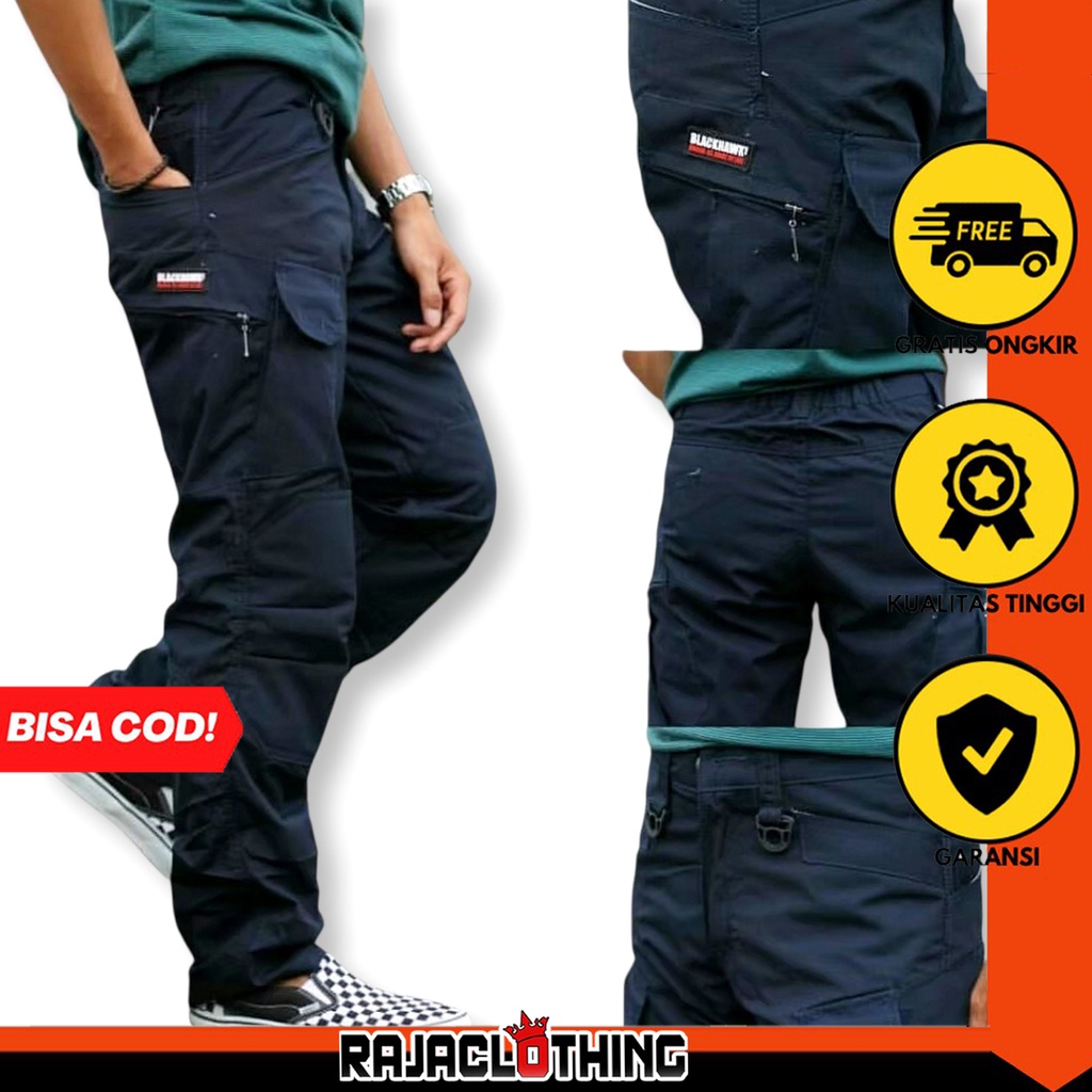 RCL - Celana Sekuriti Tactical Blackhawk Warna Biru Dongker / Celana Brimob