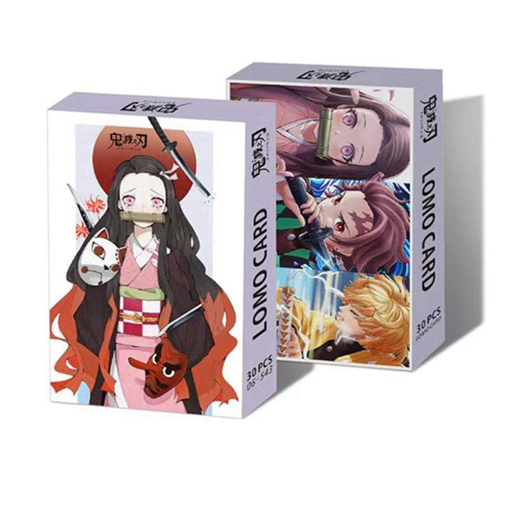 Lanfy Postcard Tahan Lama 30lembar/Set Demon Slayer Karakter Anime Koleksi Kado Foto Card