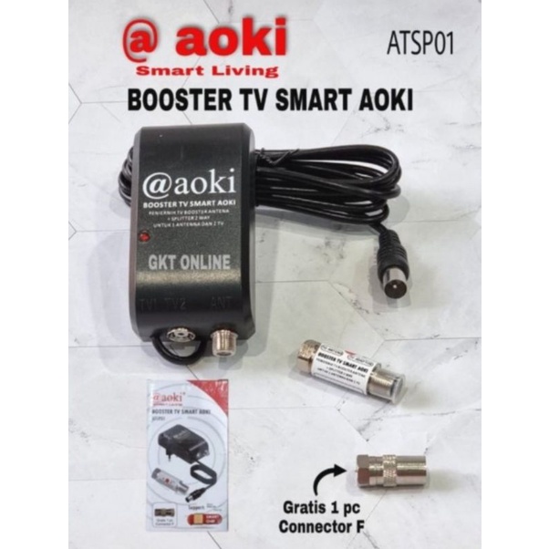 Booster Antena Penjernih TV Splitter untuk 2 TV ATV01