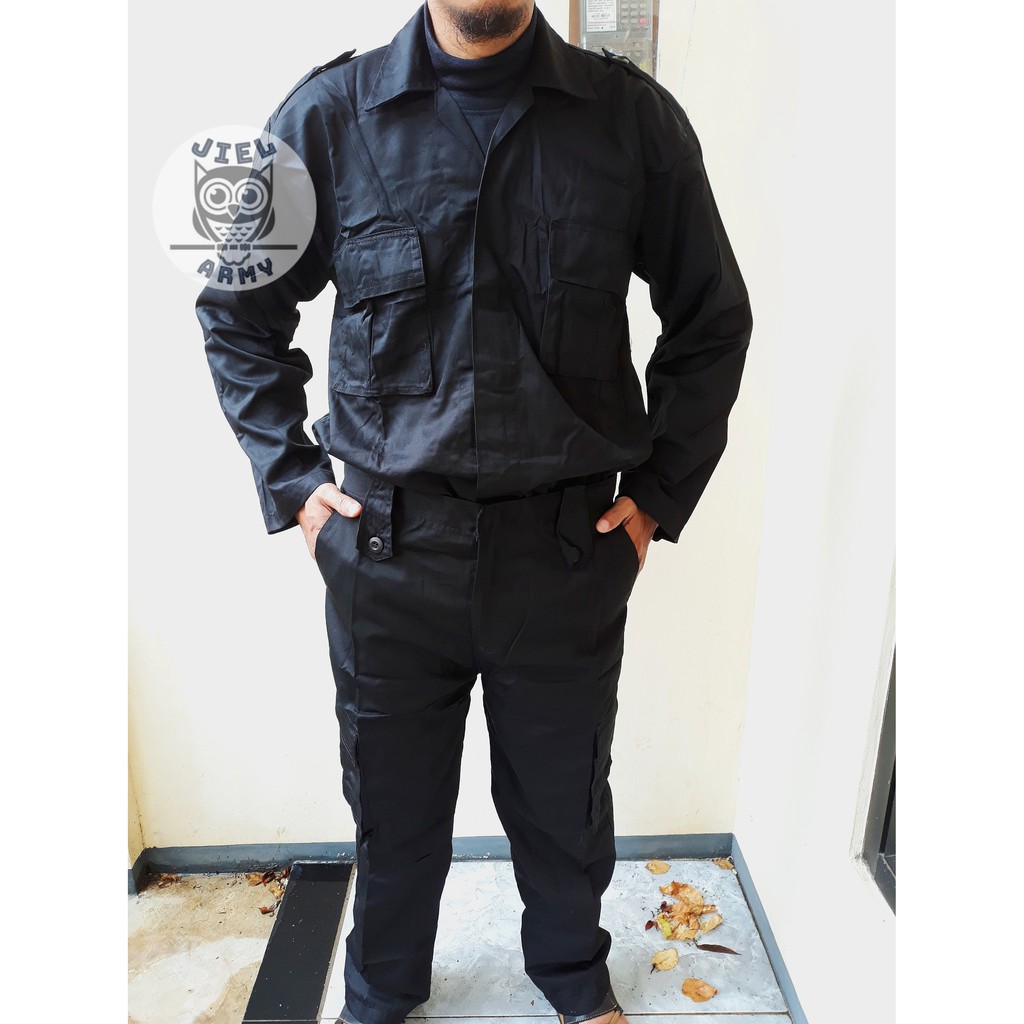 Seragam PDL Brimob Hitam - Seragam PDL HItam Satpam Security