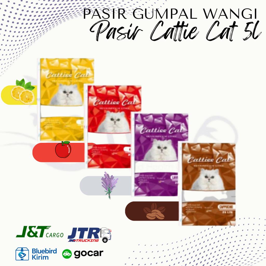 PASIR CATTIE CAT 5L 5 L GUMPAL WANGI KUCING ANJING