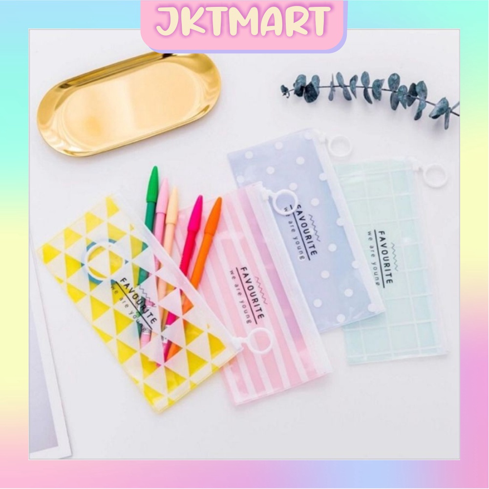 

⭐ JKTMART ⭐ Tempat Pensil Transparan Zip Tempat Kosmetik Zip R444 R799