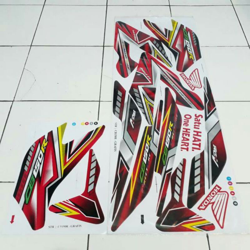 Striping sticker variasi cb 150 R lama/ old grafis merah
