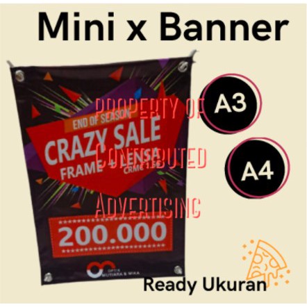 Mini x banner a3, ukuran a3