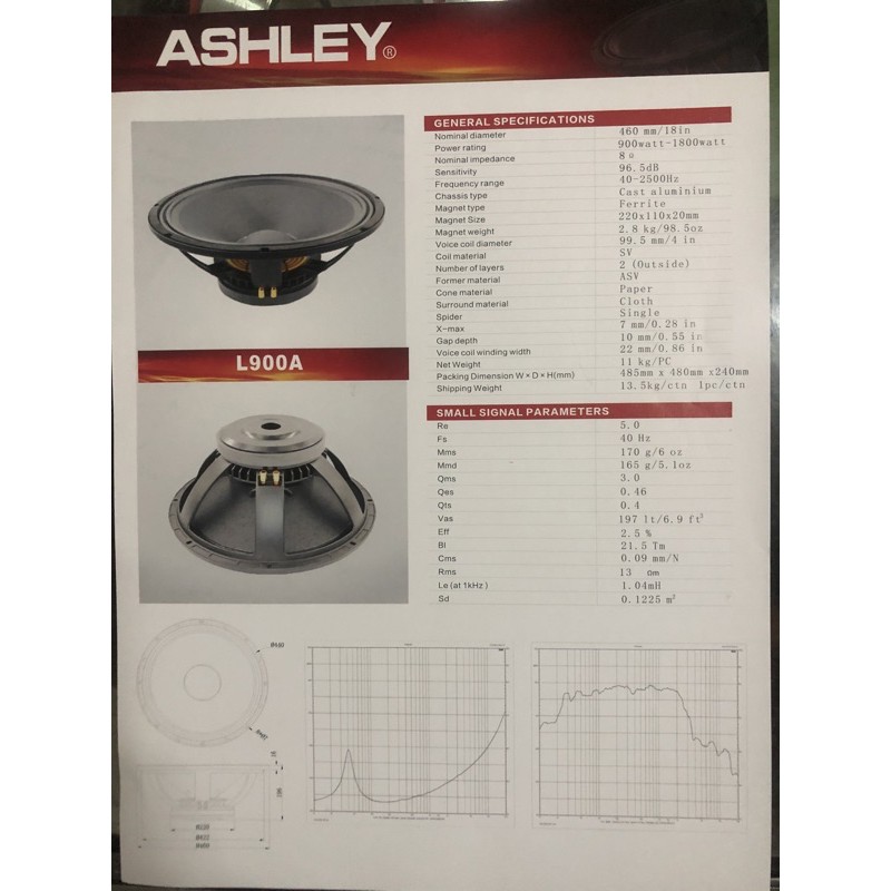 Speaker 18&quot; Ashley 18L900