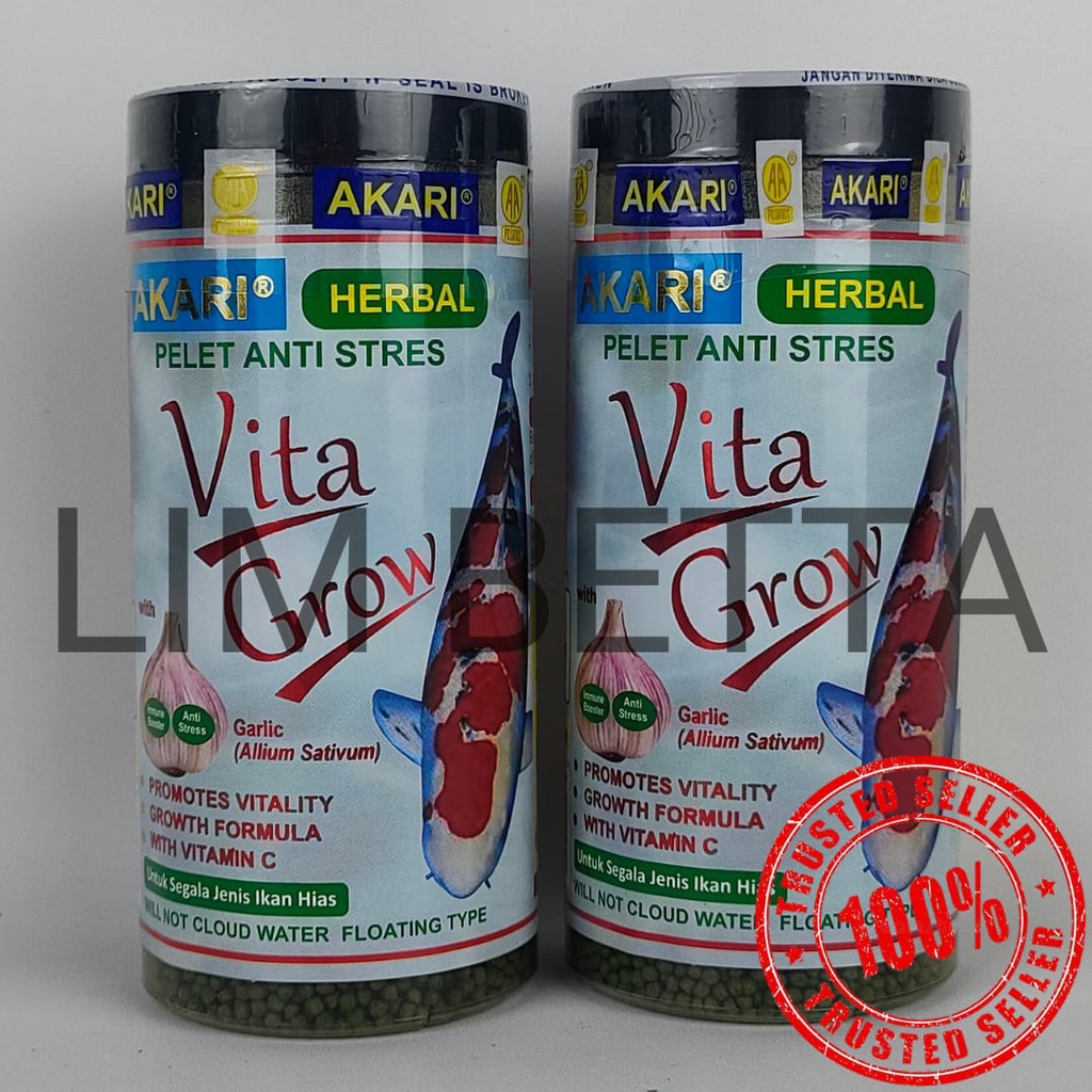 (BOTOL) AKARI VITAGROW 1 MM 100 GRAM / MAKANAN KOI DAN KOKI