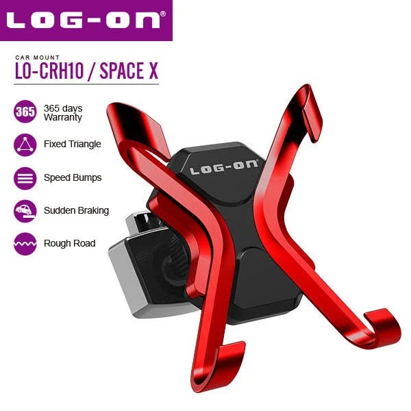 LOG-ON LO-CRH10 Car Mount Holder Stand SPACE X for Universal Phone Dudukan HP