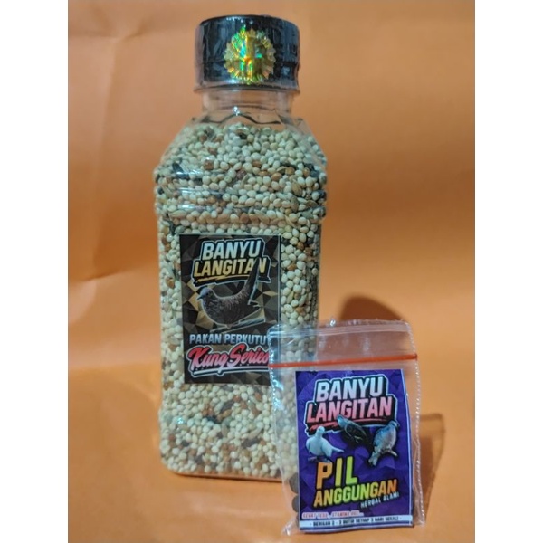 pakan perkutut banyu langitan kung seris 1 botol bonus 1 pcs pil perkutut