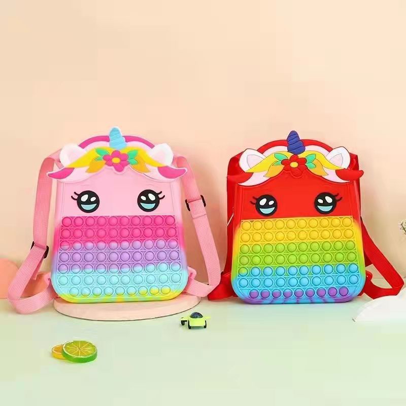 Tas ransel pop it anak unicorn jumbo 28cm