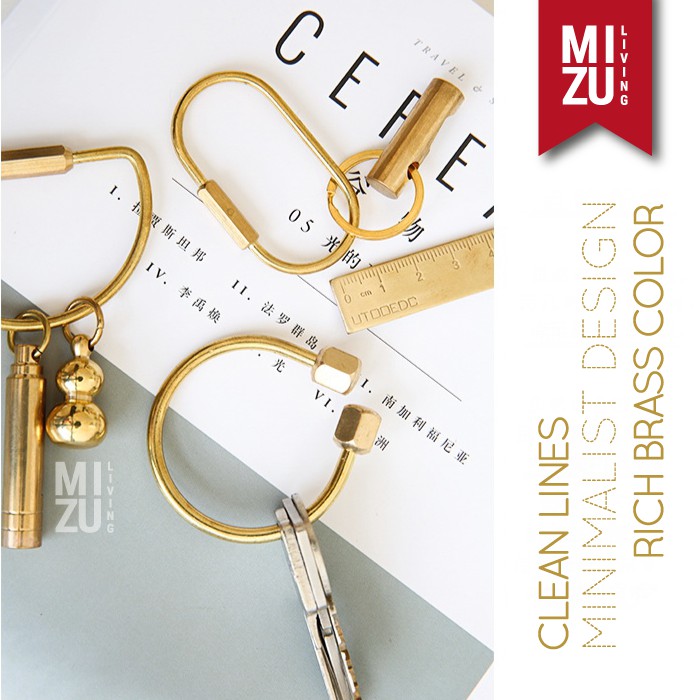 SUBLIMELY GOLDEN BRASS KEYRING Gantungan Kunci Emas Keys Organizer Keychain Screw Lock-5