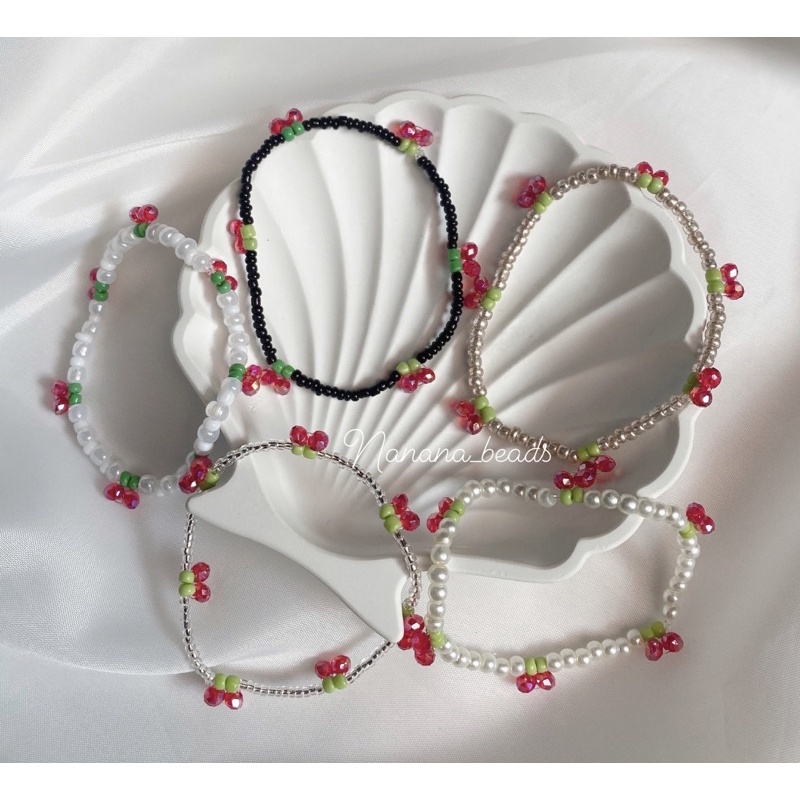 Gelang Cherry/Gelang manik cherry/Beads Bracelet/Cherry Bracelet