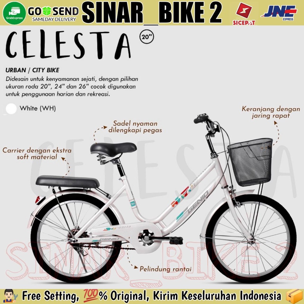 Sepeda Keranjang Dewasa Ctb Genio CELESTA 20 24 26Inch City Bike 2024