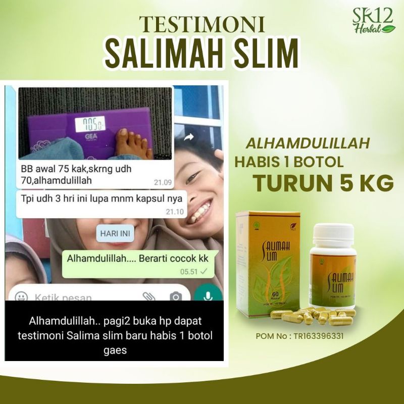 Salimah Slim SR12 - Pelangsing Herbal - Obat Diet Ampuh Turunkan Berat Badan