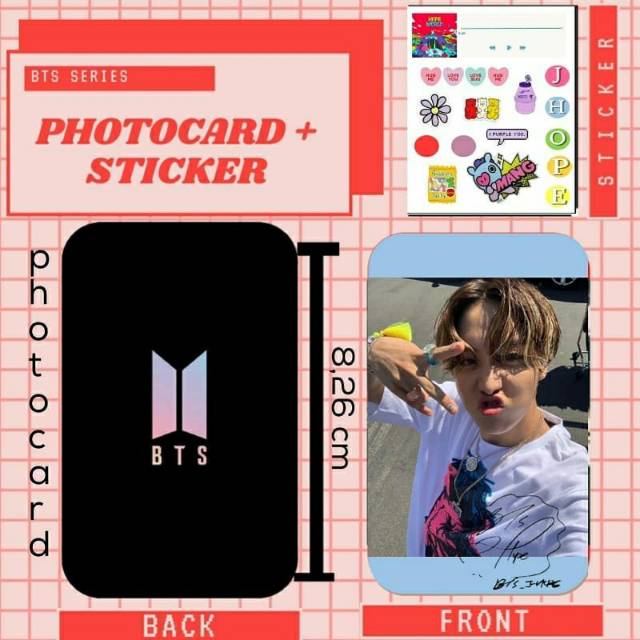 DIY Sticker photocard set aesthetic colorfull bts hp case unik kreatif jin jungkook rm jhope jimin v