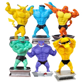 Mainan Action Figure Pokmon Gk Muscle Pikachu Bahan PVC Ukuran 18cm Untuk Hadiah Anak