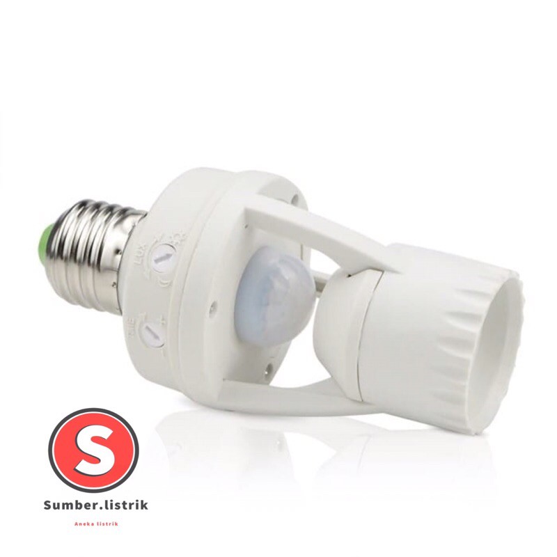 Smart Fitting E27 Lampu Bohlam Motion Sensor Gerak Otomatis Nyala