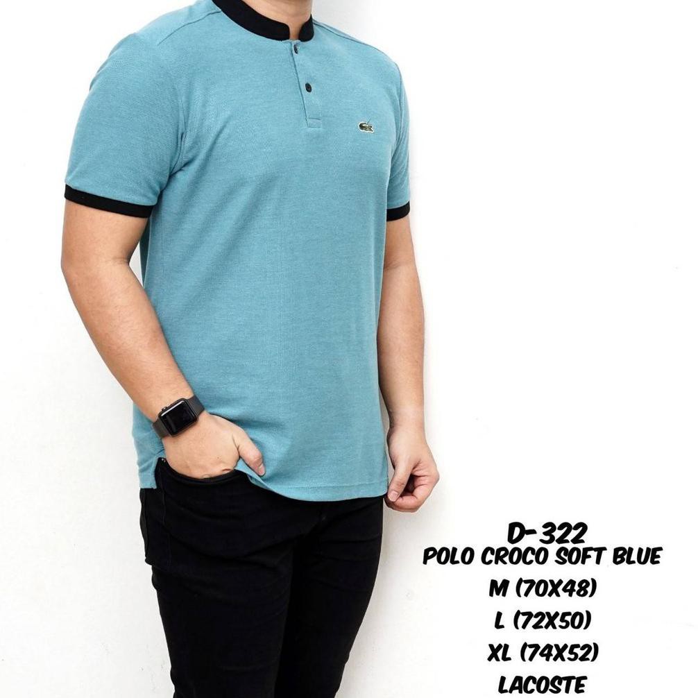 Credomenstore Kaos Polo Polos Biru Muda / Kaos Kerah Pria / Polo Shirt Lte