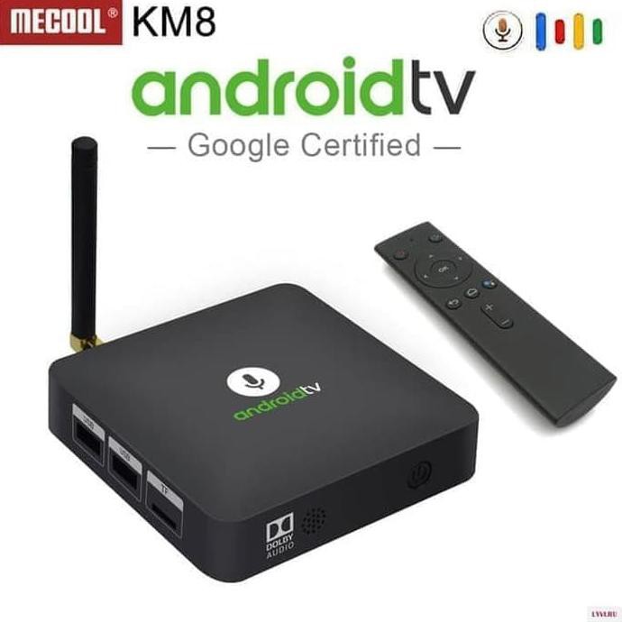 Ready&Siapkirim Mecool Km8 Google Certified Android Tv Box With Voice Remote - Black -