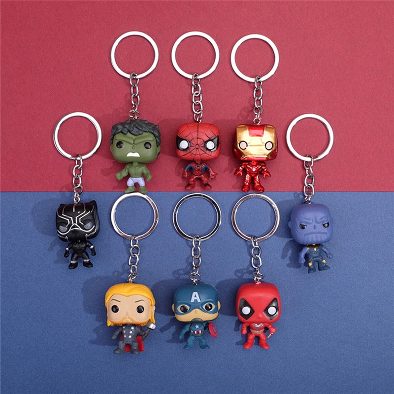 Tk Gantungan Kunci Bentuk Thanos Marvel The Avengers Captain America Panther Bahan Metal Untuk Anak