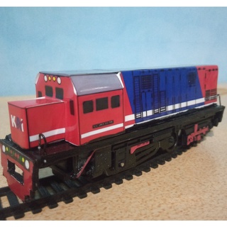 Jual Handmade Mainan Lokomotif Livery Merah Biru Cc 201 Kereta Api Kai