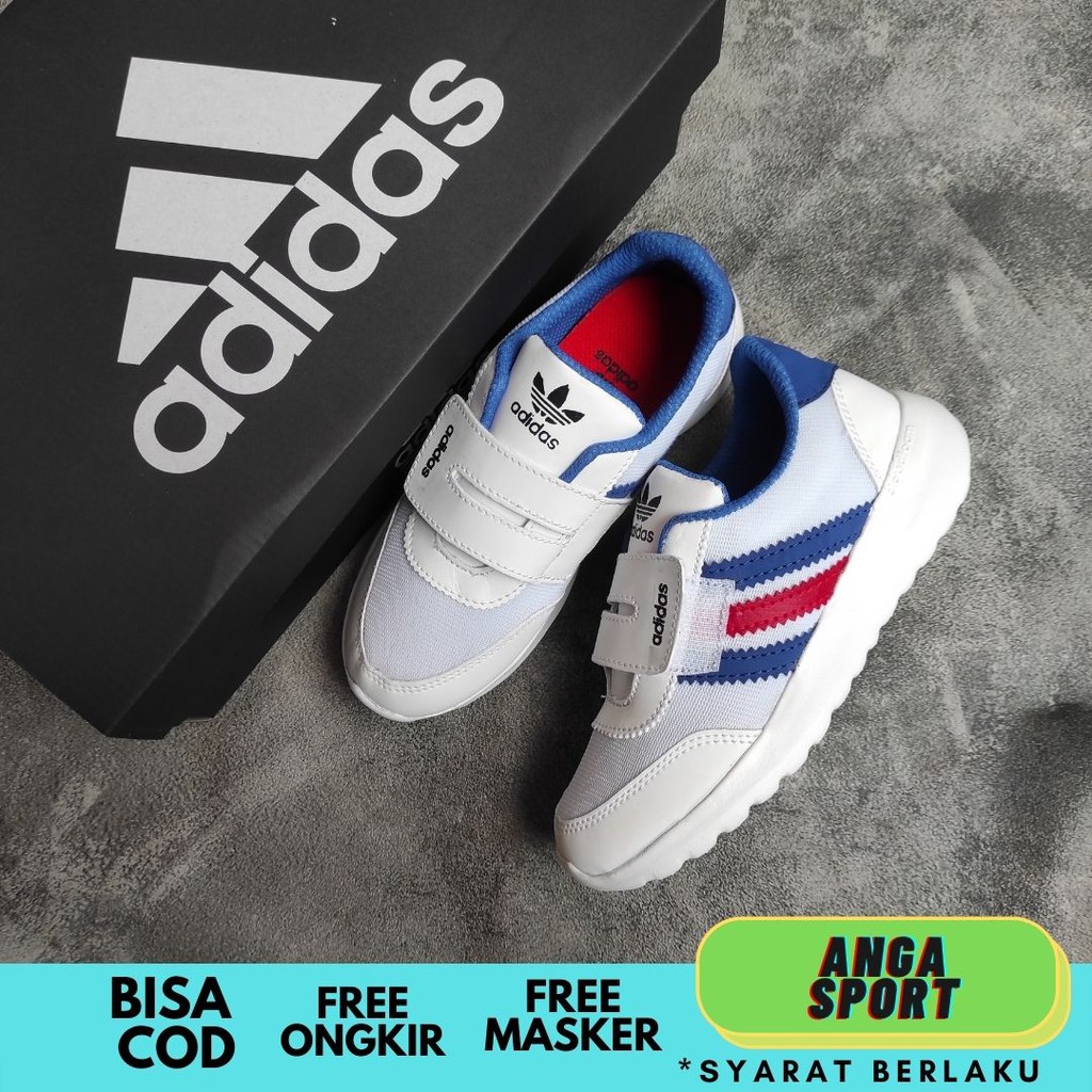 SEPATU ANAK LAKI LAKI ADIDAS SEPATU SEKOLAH KIDS MODEL PEREKAT SEPATU SNEAKERS CEWEK COWOK PUTIH MADE IN VIETNAM SIZE 31-35