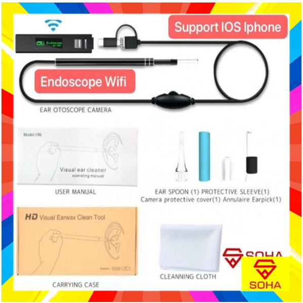 iw99A / i99 Wifi Endoscope Camera Jernih 1.3 Megapixel Android Ear Cleaning Waterproof doskopi