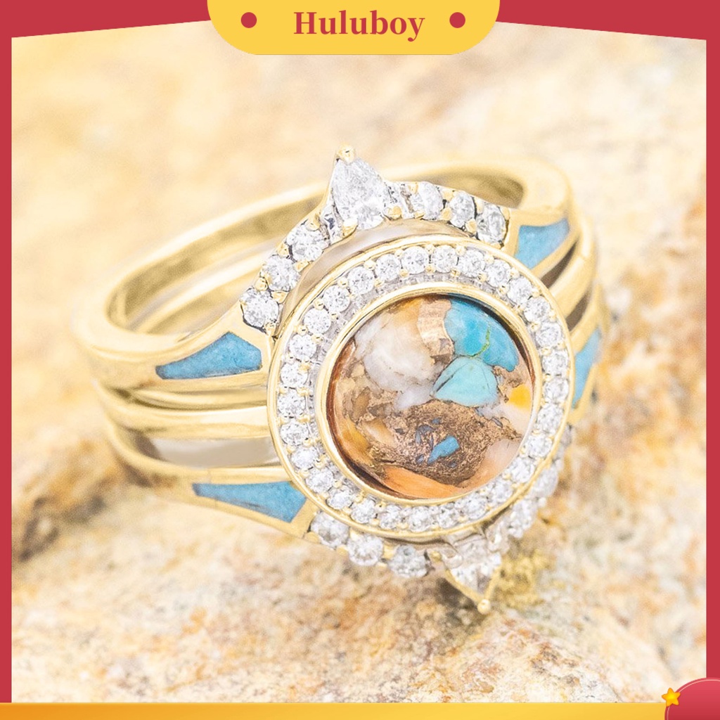 Hu Hu Hu Hu Hu Alat Bantu Pasang Kacamata♡ 3pcs / Set Cincin Berlian Imitasi Gaya Vintage Bohemia Untuk Wanita