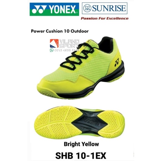 Sepatu Badminton Yonex SHB 10 / Power Cushion 10 EX Bright Yellow