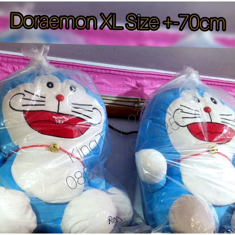 Boneka Doraemon Besar Jumbo +-70cm Gede Lembut Bulu Halus HK Dora Pokemon Lucu Kado Ulta Anak Pontia