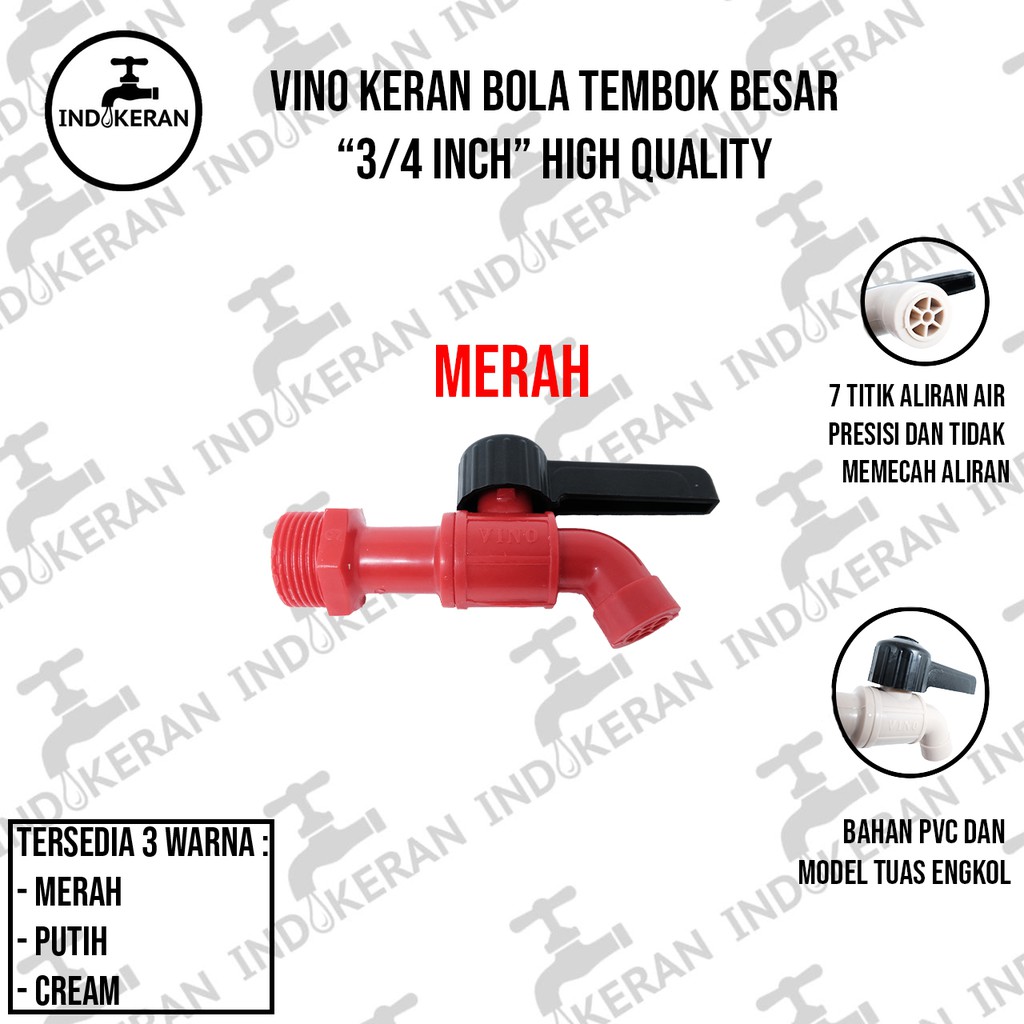 VINO - Kran Air Bola Tembok Besar - 3/4 Inch - High Quality